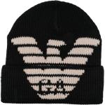 Gorros negros de lana de invierno con logo Armani Emporio Armani para hombre 