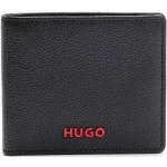 Billetera negras de cuero plegables con logo HUGO BOSS HUGO para hombre 