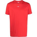 Camisetas rojas de algodón de manga corta manga corta con cuello redondo con logo Diesel para hombre 