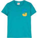 Camisetas azules de algodón de algodón infantiles rebajadas con logo SUNDEK 4 años 