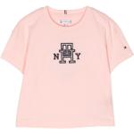 Camisetas rosas de algodón de manga corta rebajadas manga corta con cuello redondo con logo Tommy Hilfiger Sport talla 3XL para mujer 