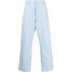 Jeans orgánicos azules celeste de algodón de corte recto ancho W31 largo L34 con logo Carhartt Work In Progress de materiales sostenibles para mujer 