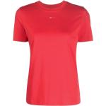 Camisetas rojas de algodón de manga corta manga corta con cuello redondo con logo Diesel para mujer 