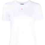 Camisetas blancas de algodón de manga corta manga corta con cuello redondo con logo Diesel para mujer 