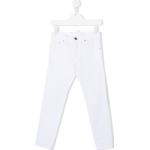 Jeans slim infantiles blancos de algodón con logo Dsquared2 10 años 