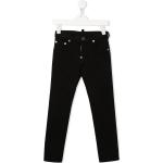 Jeans slim infantiles negros de algodón rebajados con logo Dsquared2 12 años 