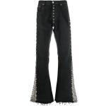 Jeans bootcut negros de algodón ancho W31 largo L36 con logo con tachuelas para hombre 