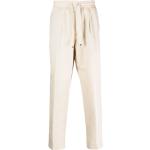 Pantalones beige de algodón de lino informales con logo Jacob Cohen para hombre 