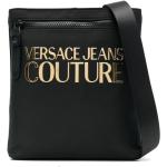 Bandoleras mensajero negras de poliester rebajadas con logo VERSACE Jeans Couture para hombre 