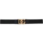 Cinturones elásticos negros de goma largo 100 con logo Dolce & Gabbana para mujer 