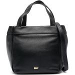 Bolsos satchel negros de piel con logo DKNY para mujer 