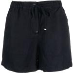 Shorts azul marino de lino rebajados con logo Tommy Hilfiger Sport talla XS para mujer 