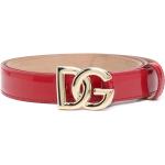 Cinturones rojos de charol de cuero  largo 105 con logo Dolce & Gabbana para mujer 