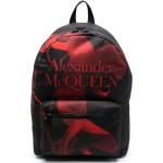 Mochilas estampadas negras de poliuretano con logo Alexander McQueen para hombre 