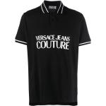 Polos negros de algodón de manga corta rebajados manga corta con logo VERSACE Jeans Couture talla XS para hombre 