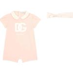 Mamelucos rosa pastel de algodón con logo Dolce & Gabbana para bebé 