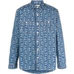 Camisas azules de algodón de manga larga rebajadas manga larga con logo Ralph Lauren Lauren para hombre 