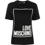 Camisetas negras de algodón de manga corta rebajadas manga corta con cuello redondo con logo MOSCHINO Love Moschino talla L para mujer 