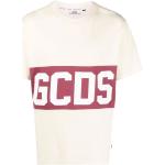 Camisetas burdeos de algodón de manga corta rebajadas manga corta con cuello redondo con logo Gcds para hombre 