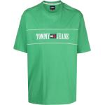 Camisetas verdes de algodón de manga corta rebajadas manga corta con cuello redondo con logo Tommy Hilfiger Sport para hombre 