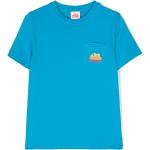 Camisetas azules de algodón de manga corta infantiles rebajadas con logo SUNDEK 24 meses 