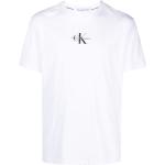 Camisetas blancas de algodón de manga corta rebajadas manga corta con cuello redondo con logo Calvin Klein Jeans para hombre 