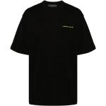 Camisetas negras de algodón de manga corta manga corta con cuello redondo con logo Les benjamins para hombre 
