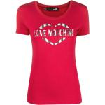 Camisetas rojas de algodón de manga corta rebajadas manga corta con cuello redondo con logo MOSCHINO Love Moschino talla L para mujer 