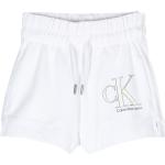 Bermudas infantiles blancas de algodón rebajadas informales con logo Calvin Klein para niño 