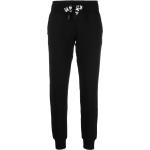 Pantalones estampados negros de algodón con logo DKNY para mujer 