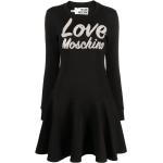 Vestidos negros de poliester de manga larga rebajados manga larga con cuello redondo con logo MOSCHINO Love Moschino talla XL para mujer 