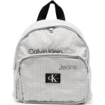 Mochilas estampadas grises de poliester con logo Calvin Klein de materiales sostenibles para mujer 