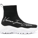 Sneakers altas negros de goma rebajados con logo VERSACE Jeans Couture talla 39 para mujer 