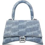 Bolsos satchel azules de denim rebajados plegables con logo Balenciaga de materiales sostenibles para mujer 