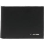 Cartera negras de piel de piel plegables con logo Calvin Klein para hombre 