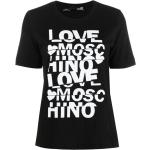Camisetas negras de algodón de manga corta rebajadas manga corta con cuello redondo con logo MOSCHINO Love Moschino talla M para mujer 
