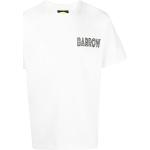 Camisetas blancas de algodón de manga corta manga corta con cuello redondo con logo Barrow para mujer 