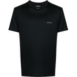 Camisetas negras de tencel de manga corta manga corta con cuello redondo con logo Armani Emporio Armani para hombre 