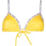 Bikinis triángulo amarillos de poliester rebajados con tirantes finos con logo Calvin Klein con lazo para mujer 