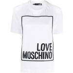 Camisetas blancas de algodón de manga corta rebajadas manga corta con cuello redondo con logo MOSCHINO Love Moschino para mujer 