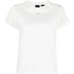 Camisetas blancas de algodón de manga corta manga corta con cuello redondo con logo PINKO talla XS para mujer 