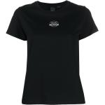 Camisetas negras de algodón de manga corta manga corta con cuello redondo con logo PINKO talla S para mujer 