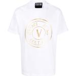 Camisetas blancas de algodón de manga corta rebajadas manga corta con cuello redondo con logo VERSACE Jeans Couture talla XS para hombre 