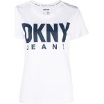 Camisetas blancas de algodón de manga corta rebajadas manga corta con cuello redondo con logo DKNY talla L para mujer 
