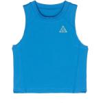 Camisetas azules neón de poliester sin mangas infantiles rebajadas con logo Nike para niña 