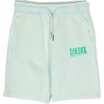 Pantalones cortos verdes de algodón de deporte infantiles informales con logo Diesel Kid 8 años 