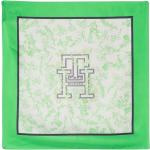 Pañuelos Estampados verdes de seda rebajados con logo Tommy Hilfiger Sport con motivo de flores Talla Única para mujer 