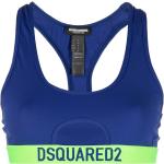 Tops deportivos azules de poliamida rebajados sin mangas con cuello redondo con logo Dsquared2 para mujer 