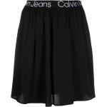 Minifaldas negras de viscosa rebajadas con logo Calvin Klein Jeans para mujer 