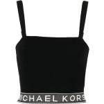 Tops cortos negros de viscosa sin mangas con logo Michael Kors by Michael para mujer 